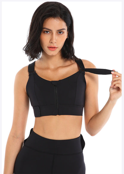 High-Strength Zipper Sports Bra