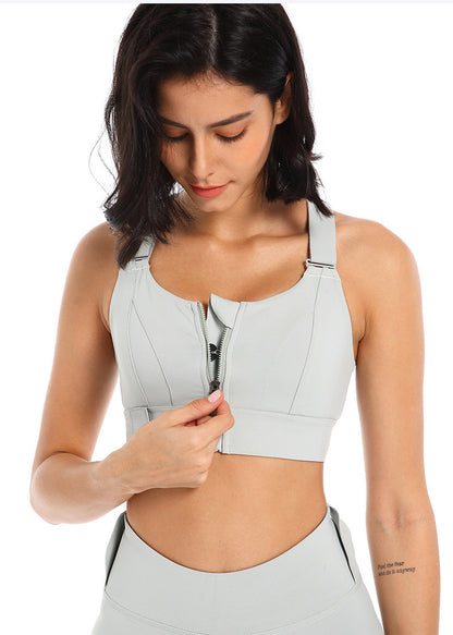High-Strength Zipper Sports Bra