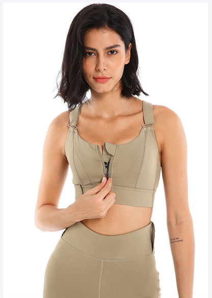 High-Strength Zipper Sports Bra