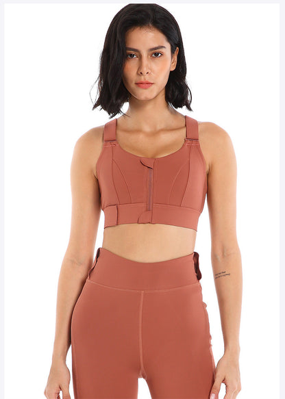 High-Strength Zipper Sports Bra