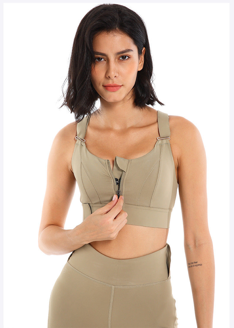 High-Strength Zipper Sports Bra